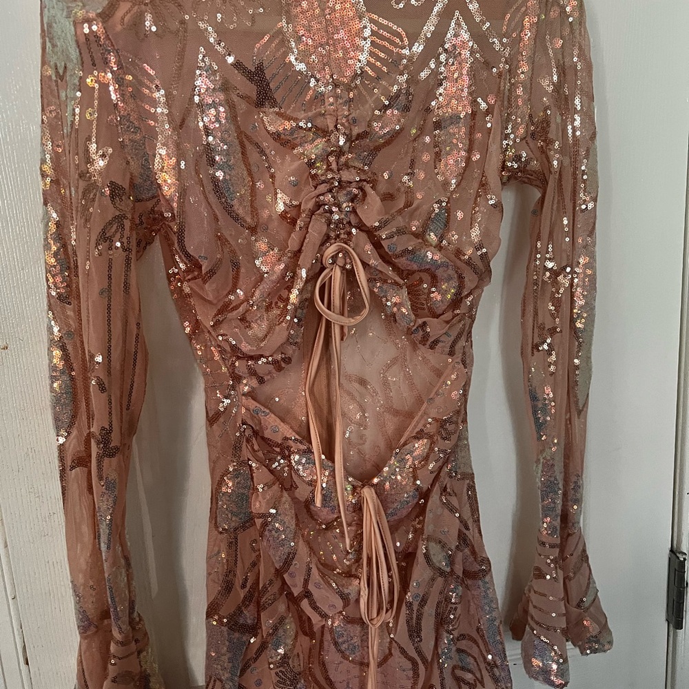 Brand new Large Rose gold sequin dress